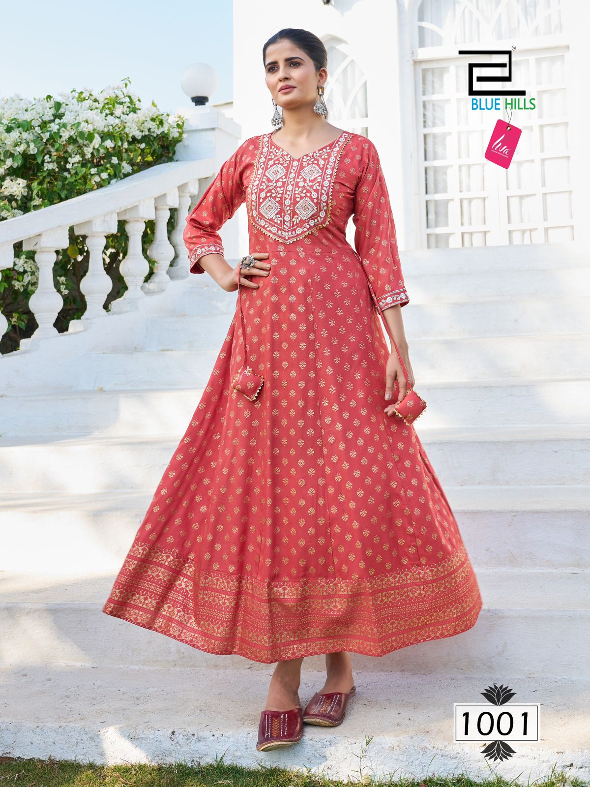 Block Buster By Blue Hills Rayon Foil Print Anarkali Kurtis Wholesale Suppliers In Mumbai
